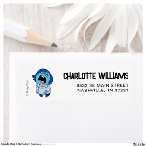 Inside Out 2 Birthday Sadness Label