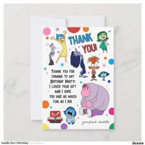 Inside Out 2 Birthday Thank You Card