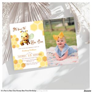It's Fun to Bee One Honey Bee First Birthday Invitation