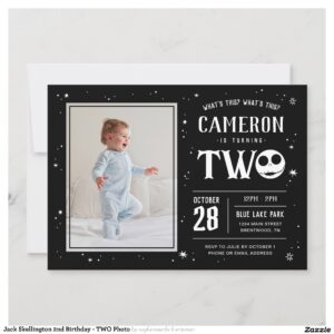 Jack Skellington 2nd Birthday - TWO Photo Invitation
