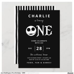 Jack Skellington First Birthday - ONE Invitation