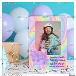 Lace Your Skates Birthday Party Invitation