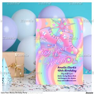 Lace Your Skates Birthday Party Invitation