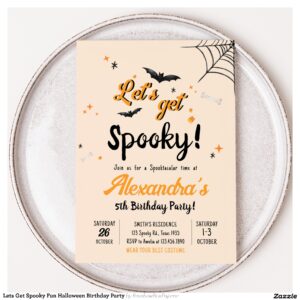 Lets Get Spooky Fun Halloween Birthday Party Invitation