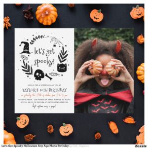 Let's Get Spooky Halloween Any Age Photo Birthday Invitation