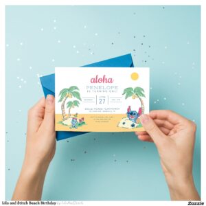 Lilo and Stitch Beach Birthday Invitation