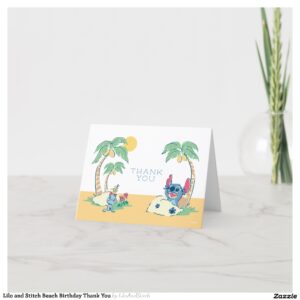 Lilo and Stitch Beach Birthday Thank You
