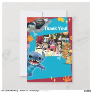 Lilo & Stitch Birthday - Mahalo for Celebrating! Thank You Card