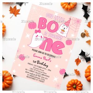Little Boo is Turning One Halloween First Birthday Invitation