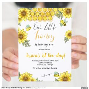 Little Honey Birthday Party Bee Invites
