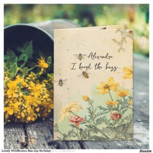 Lovely Wildflowers Bee-day Birthday Card
