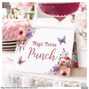 Magic Potion Punch Birthday Buffet Label Card