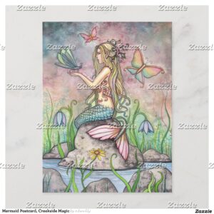 Mermaid Postcard, Creekside Magic Postcard