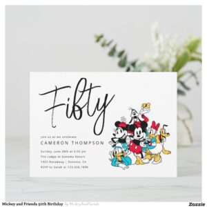 Mickey and Friends 50th Birthday Invitation