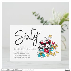 Mickey and Friends 60th Birthday Invitation