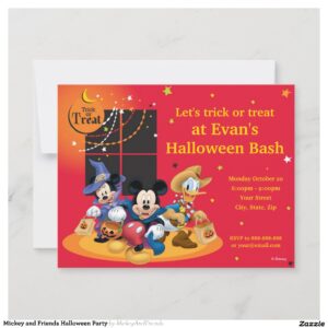 Mickey and Friends Halloween Party Invitation