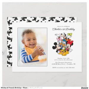Mickey & Friends Birthday - Photo Invitation