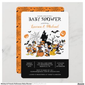Mickey & Friends Halloween Baby Shower Invitation