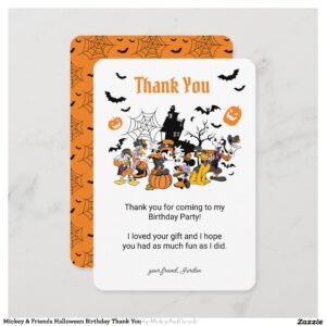 Mickey & Friends Halloween Birthday Thank You