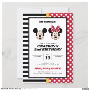 Mickey & Minnie Birthday Invitation