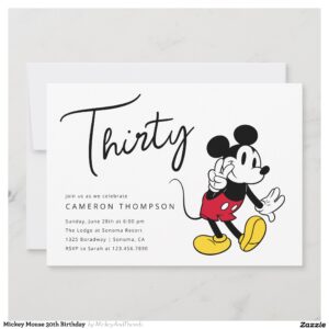 Mickey Mouse 30th Birthday Invitation