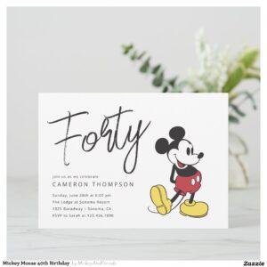 Mickey Mouse 40th Birthday Invitation