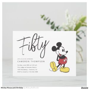 Mickey Mouse 50th Birthday Invitation