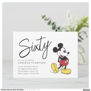 Mickey Mouse 60th Birthday Invitation