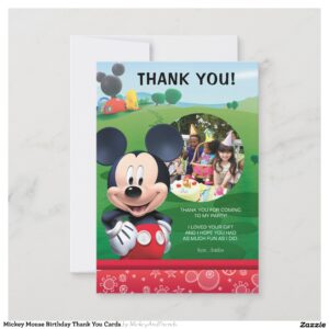 Mickey Mouse Birthday Thank You Cards