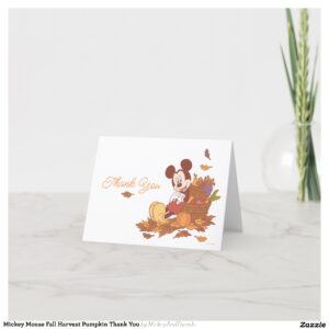 Mickey Mouse Fall Harvest Pumpkin Thank You