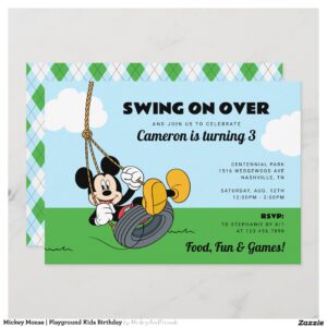 Mickey Mouse Playground Kids Birthday Invitation