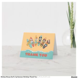 Mickey Mouse Surf's Up Summer Birthday Thank You