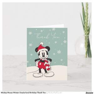 Mickey Mouse Winter Onederland Birthday Thank You