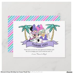 Minnie & Daisy Birthday Ice Cream Thank You