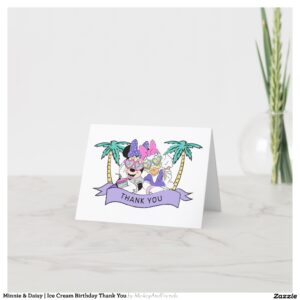 Minnie & Daisy Ice Cream Birthday Thank You