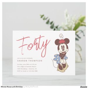 Minnie Mouse 40th Birthday Invitation