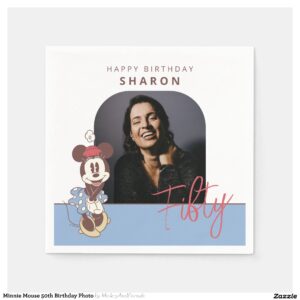 Minnie Mouse 50th Birthday Photo Napkins