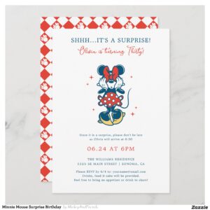 Minnie Mouse Surprise Birthday Invitation