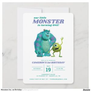 Monsters Inc. 1st Birthday Invitation