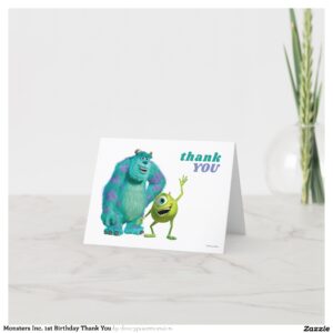 Monsters Inc. 1st Birthday Thank You