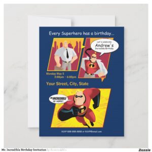 Mr. Incredible Birthday Invitation