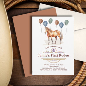 My First Rodeo, 1st Birthday Invitation