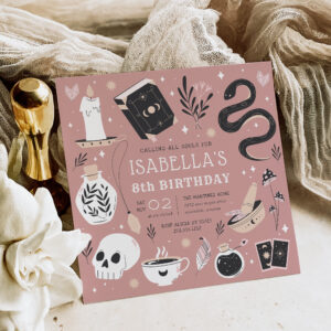 Mystical Crystal Fortune Teller Birthday Party Invitation