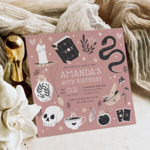 Mystical Crystal Fortune Teller Birthday Party Invitation