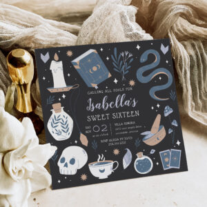 Mystical Crystal Fortune Teller Sweet Sixteen Invitation