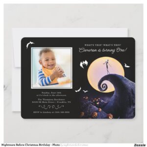 Nightmare Before Christmas Birthday - Photo Invitation