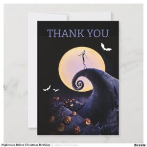 Nightmare Before Christmas Birthday Thank You Card