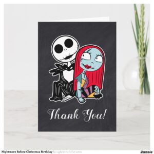 Nightmare Before Christmas Birthday Thank You Card