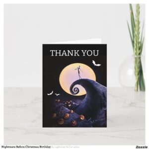 Nightmare Before Christmas Birthday Thank You Card