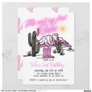 "Not my first rodeo" 2nd birthday invitation